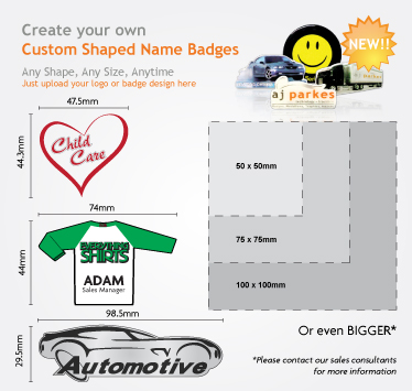 Custom Shaped Name Badges