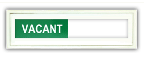 Vacant Occupied Sliding Door Name Plate White