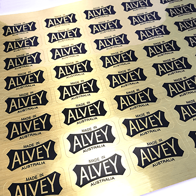 Brushed Gold Stickers, Custom Vinyl Stickers, Vinyl Labels - AJ Parkes